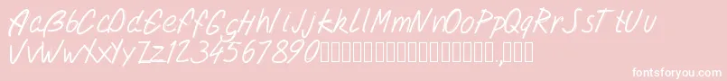 Шрифт Pwdoublescript – белые шрифты на розовом фоне