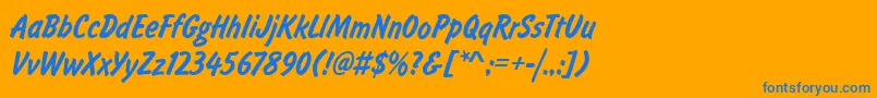 FalconLightRegular Font – Blue Fonts on Orange Background