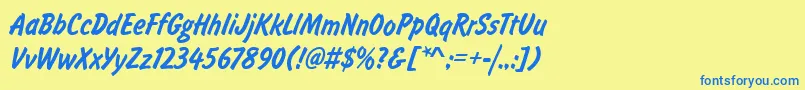 FalconLightRegular Font – Blue Fonts on Yellow Background