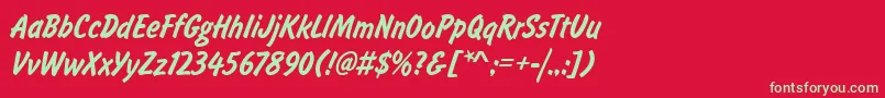 FalconLightRegular Font – Green Fonts on Red Background