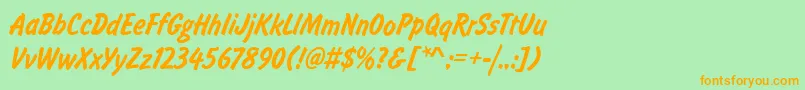 FalconLightRegular Font – Orange Fonts on Green Background
