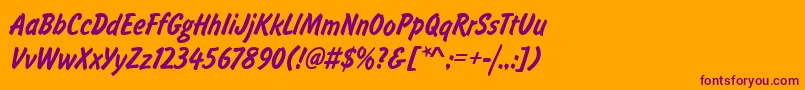 FalconLightRegular Font – Purple Fonts on Orange Background