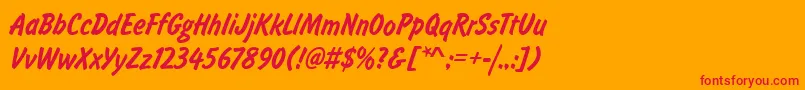 フォントFalconLightRegular – オレンジの背景に赤い文字