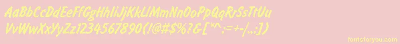 FalconLightRegular-Schriftart – Gelbe Schriften auf rosa Hintergrund