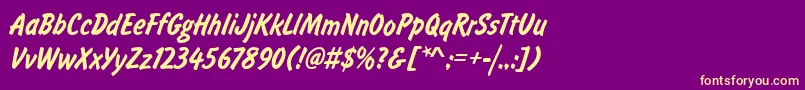 FalconLightRegular-fontti – keltaiset fontit violetilla taustalla