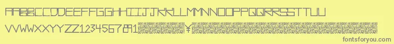 Rawdiet-fontti – harmaat kirjasimet keltaisella taustalla