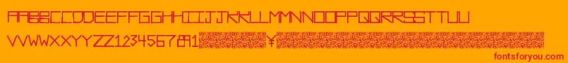 フォントRawdiet – オレンジの背景に赤い文字
