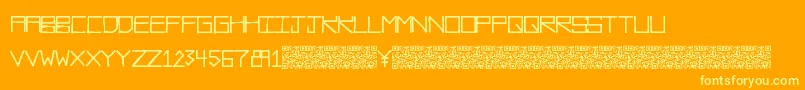 フォントRawdiet – オレンジの背景に黄色の文字
