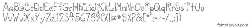 A T Love-fontti – harmaat kirjasimet valkoisella taustalla