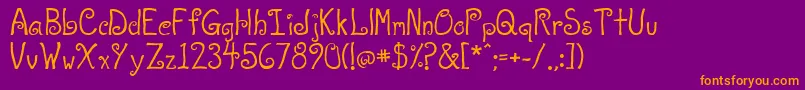 A T Love Font – Orange Fonts on Purple Background
