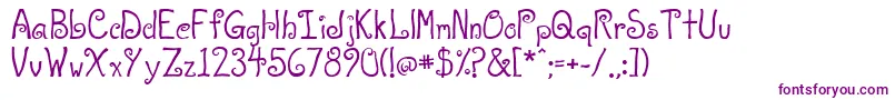 A T Love-fontti – violetit fontit valkoisella taustalla