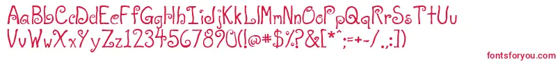 A T Love-fontti – punaiset fontit valkoisella taustalla