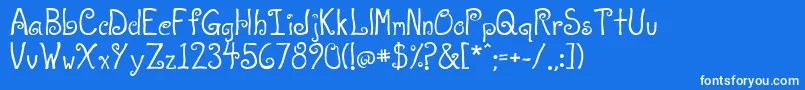A T Love-fontti – valkoiset fontit sinisellä taustalla