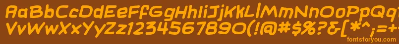 Sundaycomicsbb ffy Font – Orange Fonts on Brown Background