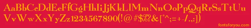 フォントGraillightRegular – 赤い背景にオレンジの文字