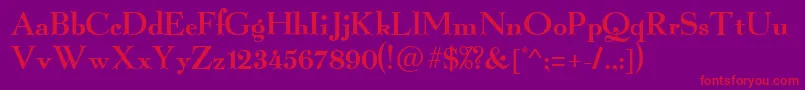 フォントGraillightRegular – 紫の背景に赤い文字