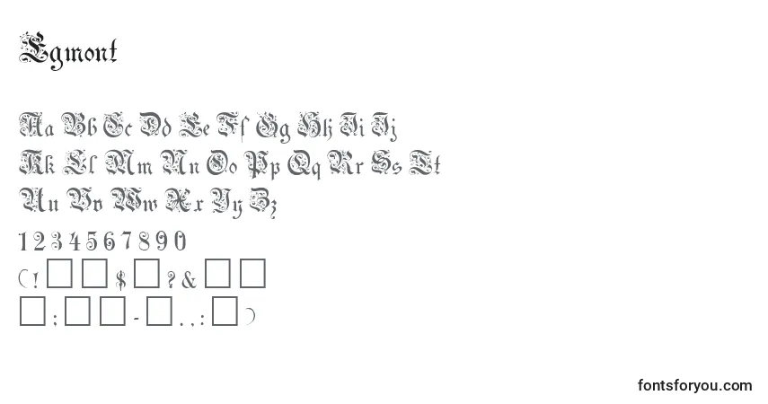 Fuente Egmont - alfabeto, números, caracteres especiales