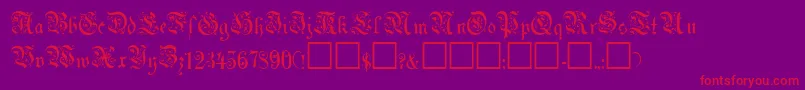 Egmont-Schriftart – Rote Schriften auf violettem Hintergrund