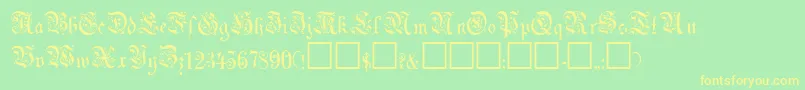 Egmont Font – Yellow Fonts on Green Background