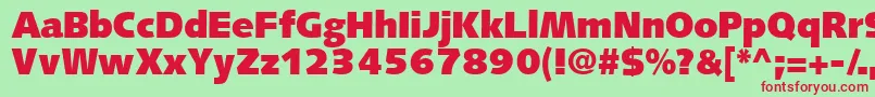 FacileblacksskBold Font – Red Fonts on Green Background