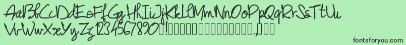 Pwjunescript Font – Black Fonts on Green Background