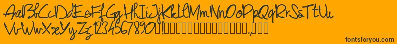 Pwjunescript Font – Black Fonts on Orange Background