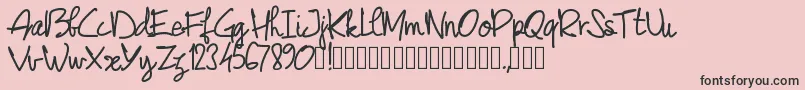 Pwjunescript Font – Black Fonts on Pink Background