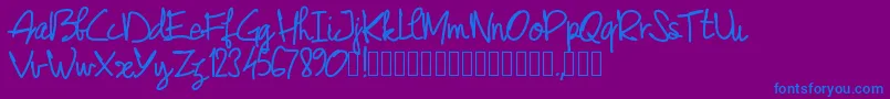 Шрифт Pwjunescript – синие шрифты на фиолетовом фоне