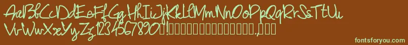 Шрифт Pwjunescript – зелёные шрифты на коричневом фоне