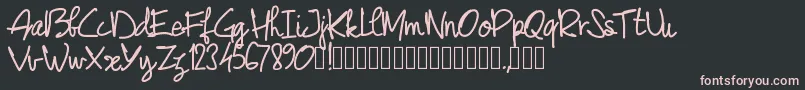 Pwjunescript Font – Pink Fonts on Black Background