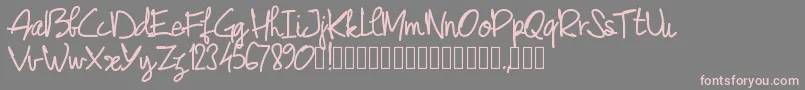 Pwjunescript Font – Pink Fonts on Gray Background