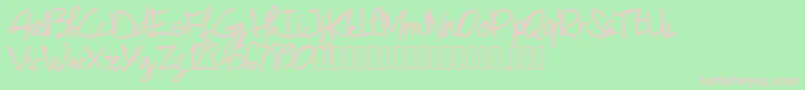 Pwjunescript Font – Pink Fonts on Green Background