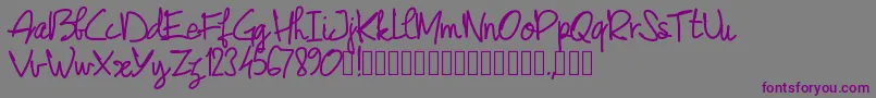 Pwjunescript Font – Purple Fonts on Gray Background