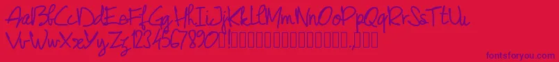 Pwjunescript Font – Purple Fonts on Red Background