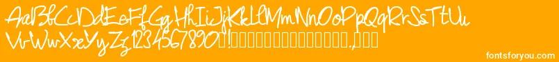 Pwjunescript Font – White Fonts on Orange Background