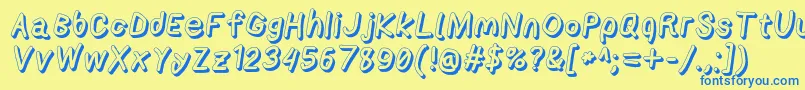 Applestormshdxbdita Font – Blue Fonts on Yellow Background