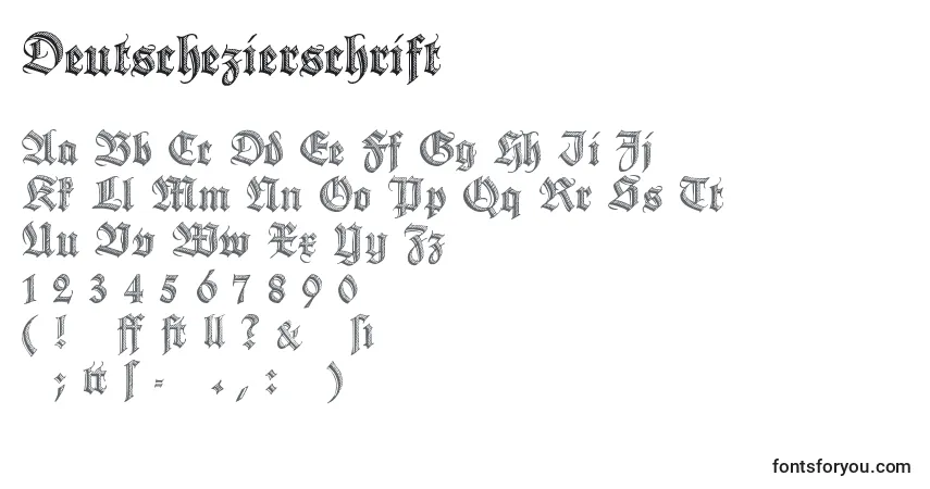 Fuente Deutschezierschrift - alfabeto, números, caracteres especiales