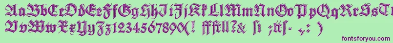 Deutschezierschrift Font – Purple Fonts on Green Background