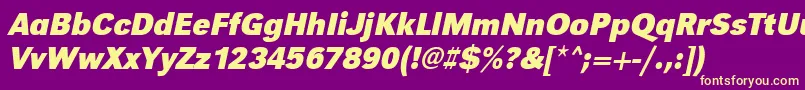 UrwgrotesktnarBoldOblique Font – Yellow Fonts on Purple Background