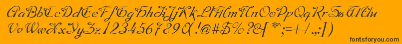 MontagueRegular-Schriftart – Schwarze Schriften auf orangefarbenem Hintergrund