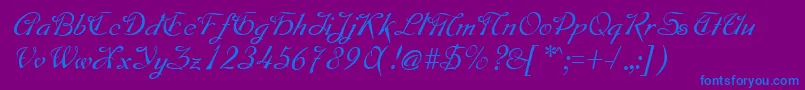 MontagueRegular Font – Blue Fonts on Purple Background