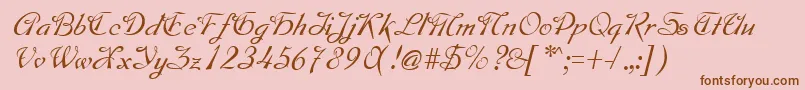 MontagueRegular Font – Brown Fonts on Pink Background