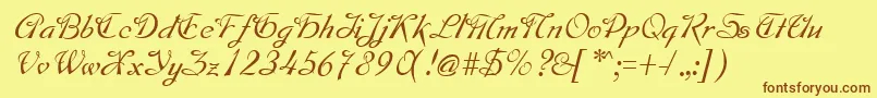 MontagueRegular Font – Brown Fonts on Yellow Background