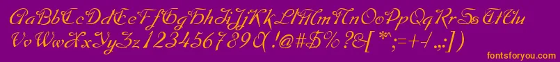 MontagueRegular Font – Orange Fonts on Purple Background