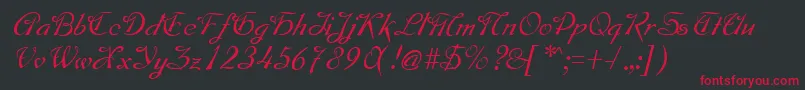 MontagueRegular Font – Red Fonts on Black Background