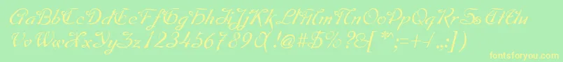 MontagueRegular Font – Yellow Fonts on Green Background