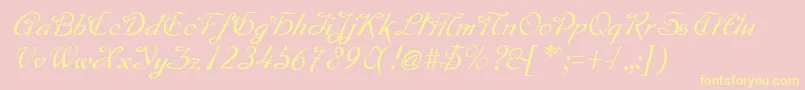 MontagueRegular Font – Yellow Fonts on Pink Background