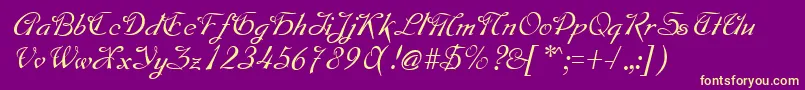 MontagueRegular Font – Yellow Fonts on Purple Background
