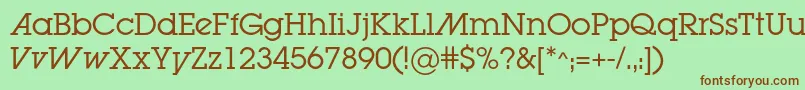 Lugabookadc Font – Brown Fonts on Green Background