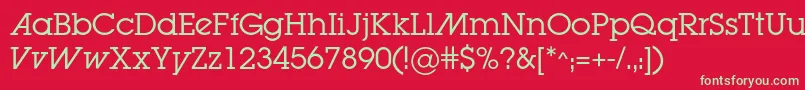 フォントLugabookadc – 赤い背景に緑の文字